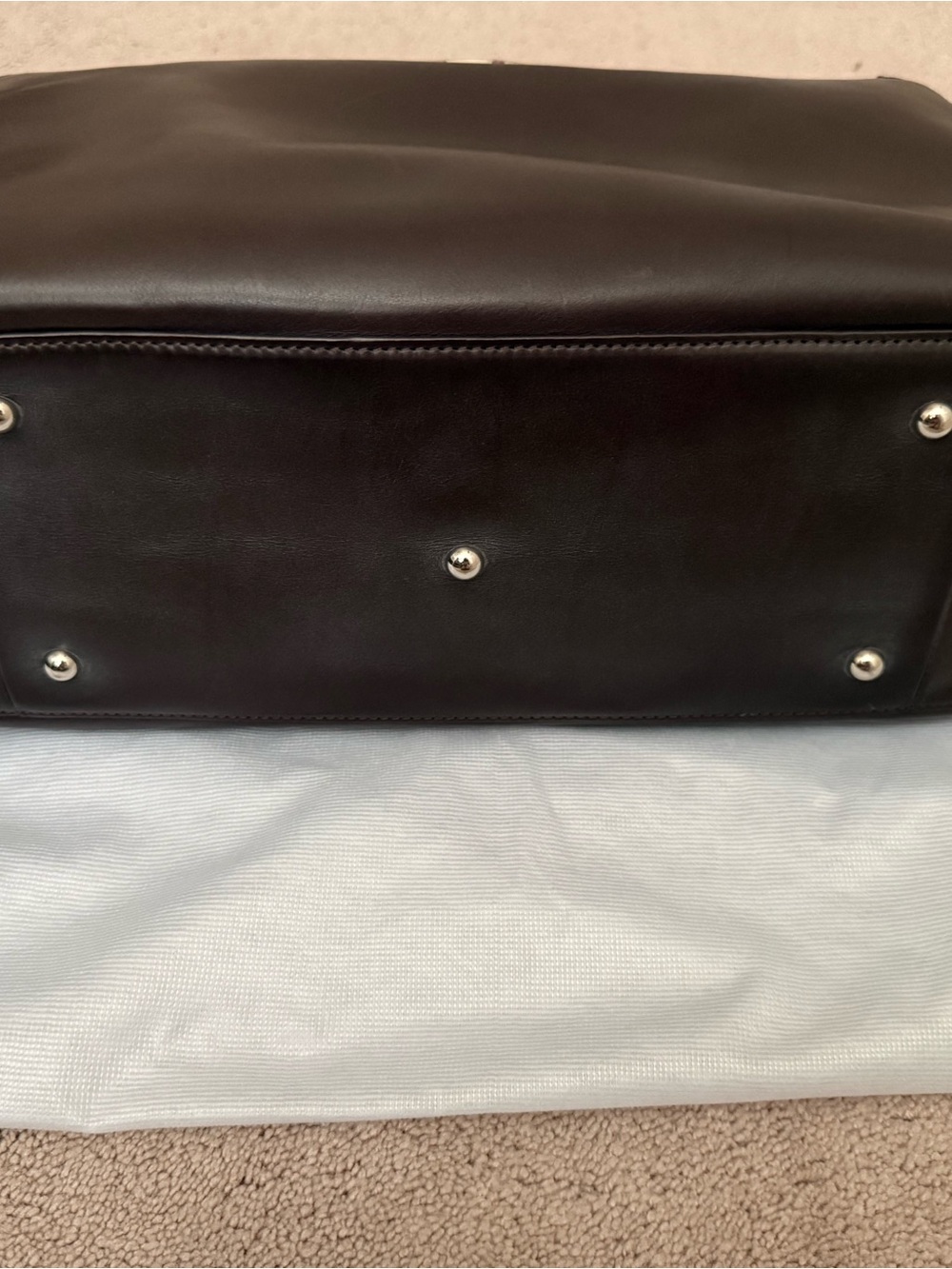 Longchamp Dark Brown Leather Satchel with Silver Accent - Picture 3 of 9